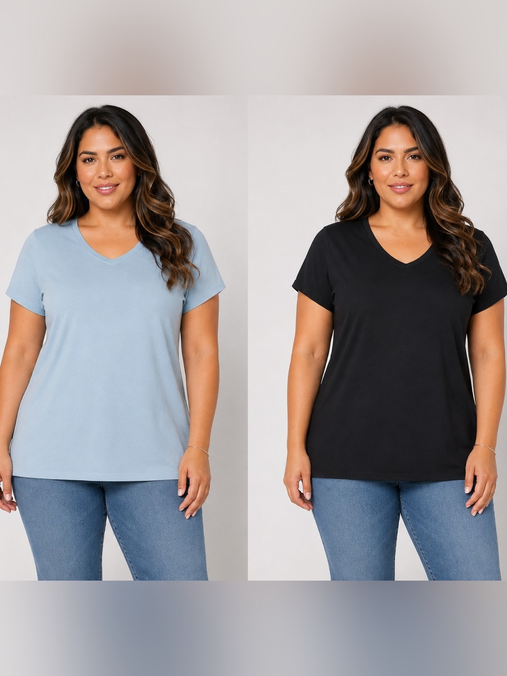 2-Pack Denim & Co. Essentials Favorite Jersey Dolman Sleeve Tops L New A717415
